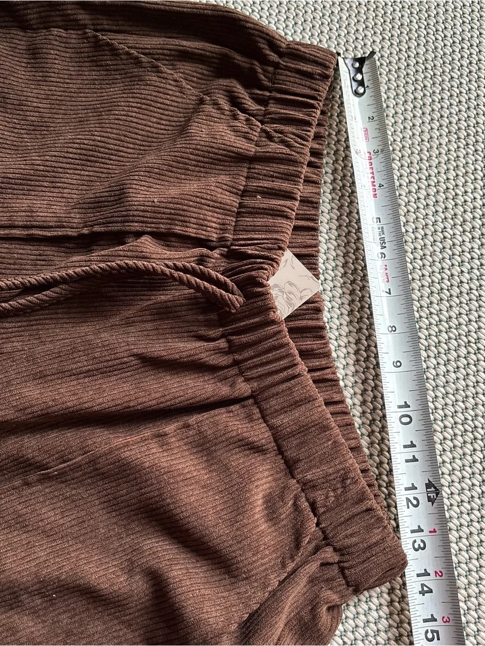 Emery Rose Women’s Brown Wide Pants Size L Pockets Elastic Waist